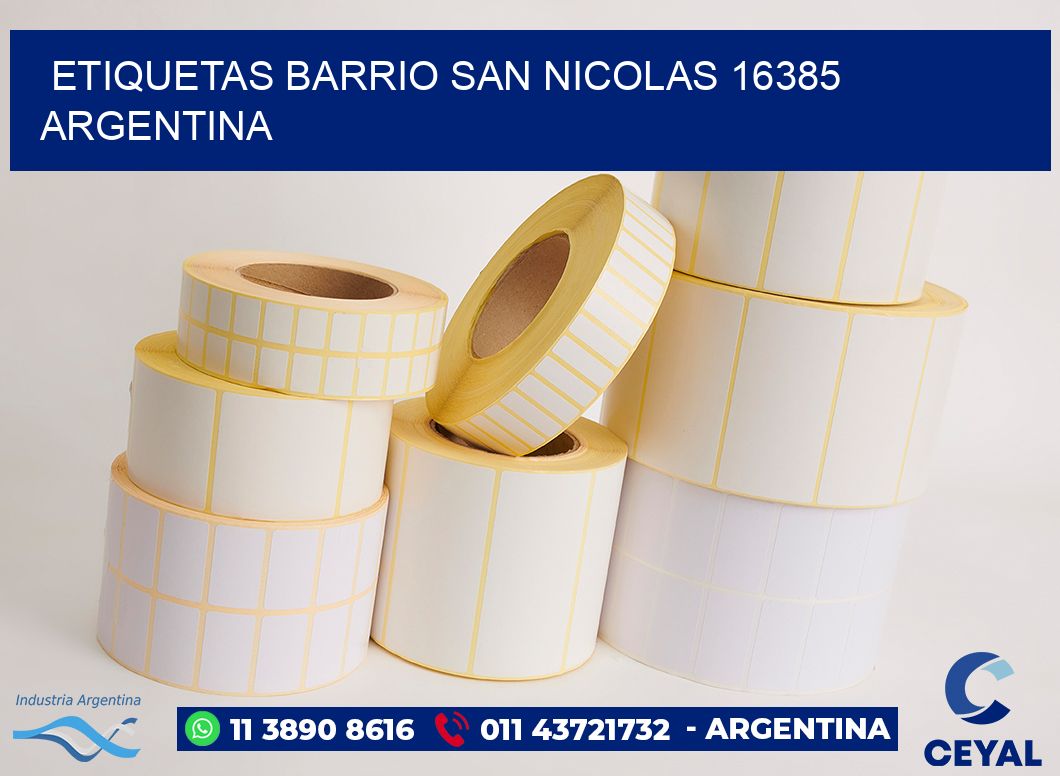 etiquetas barrio san nicolas 16385 argentina