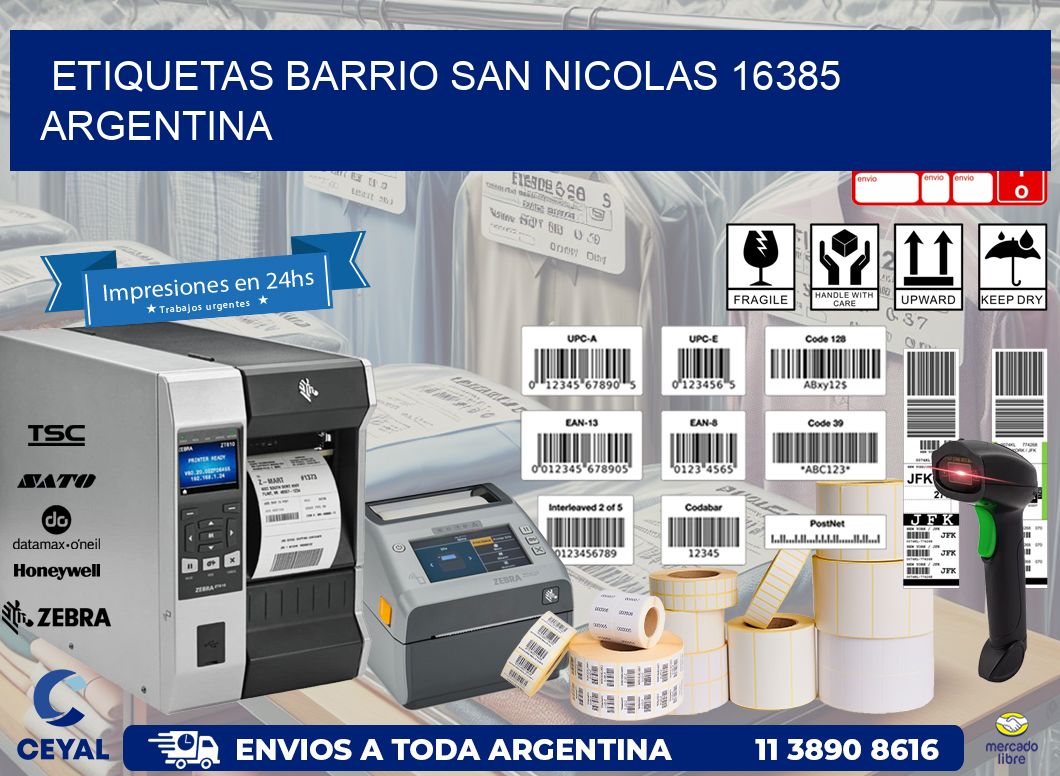 etiquetas barrio san nicolas 16385 argentina