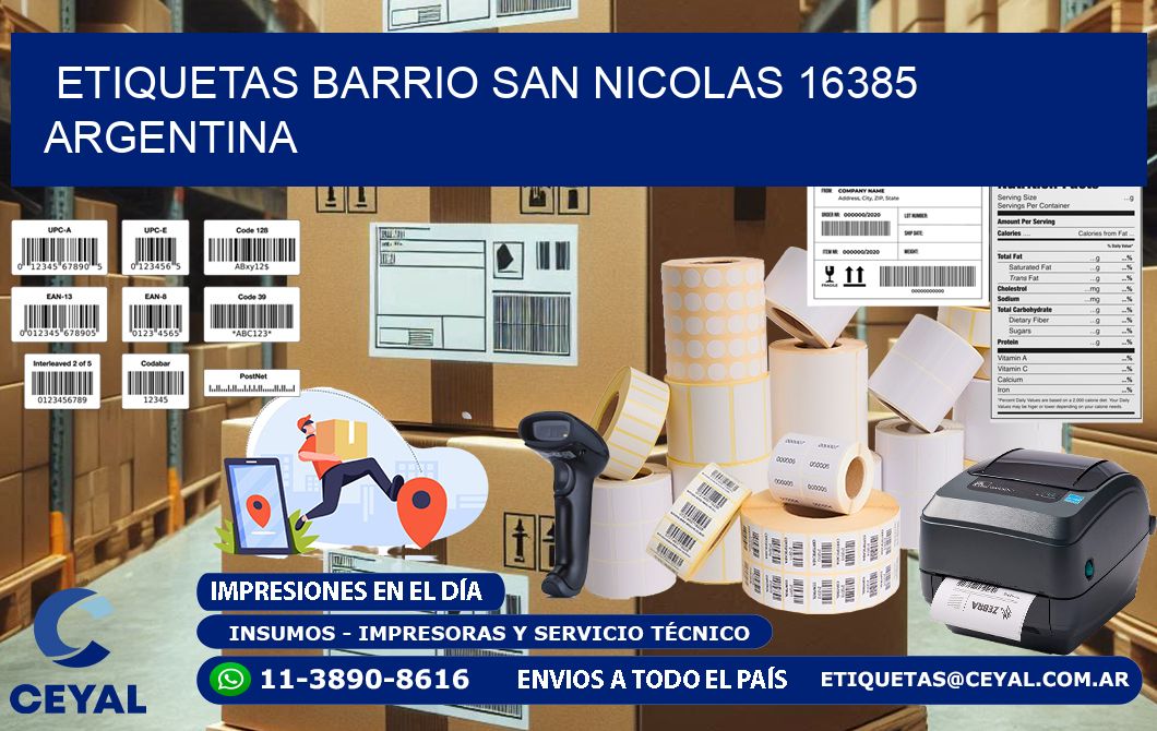 etiquetas barrio san nicolas 16385 argentina
