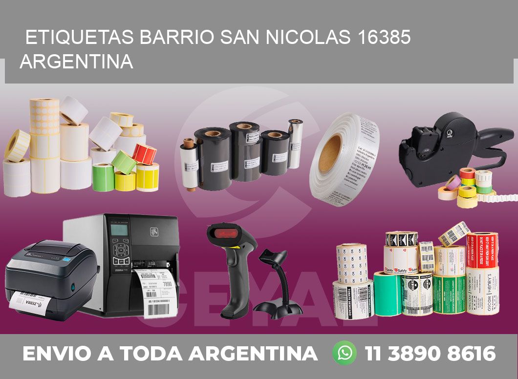 etiquetas barrio san nicolas 16385 argentina