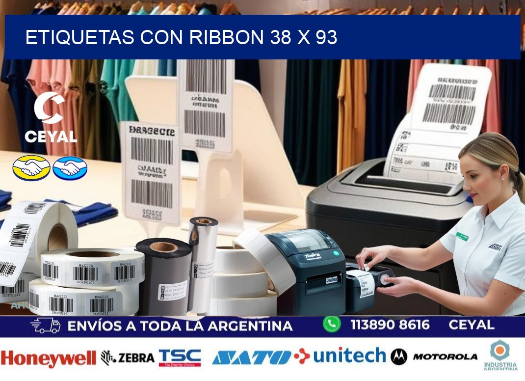 etiquetas con ribbon 38 x 93