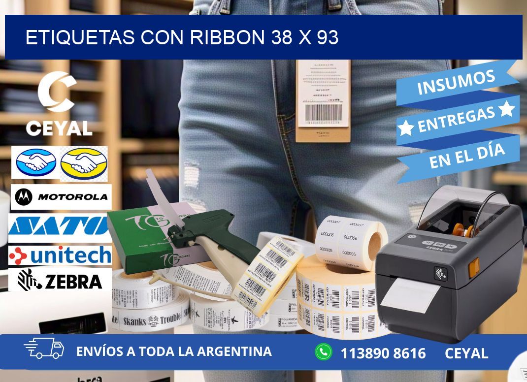 etiquetas con ribbon 38 x 93