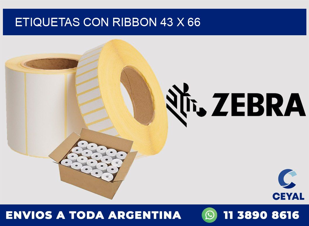etiquetas con ribbon 43 x 66