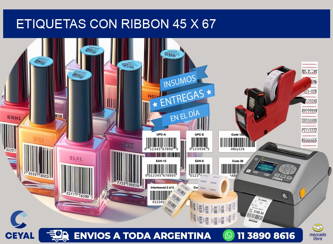 etiquetas con ribbon 45 x 67