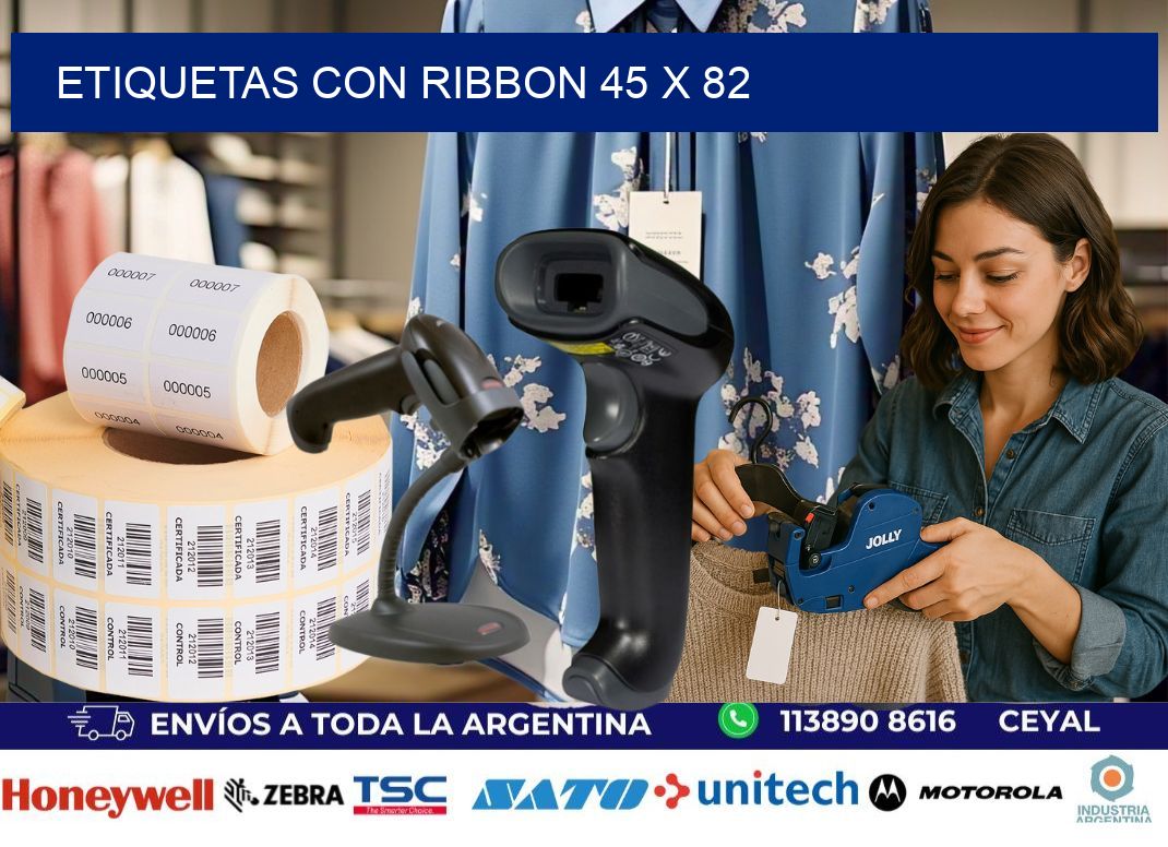 etiquetas con ribbon 45 x 82