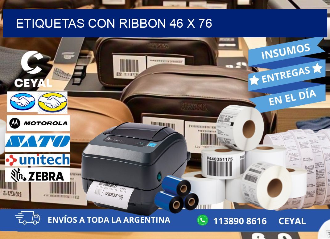 etiquetas con ribbon 46 x 76