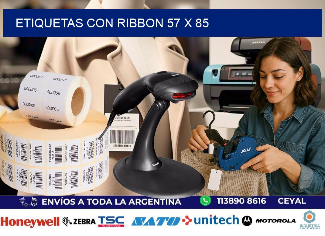 etiquetas con ribbon 57 x 85