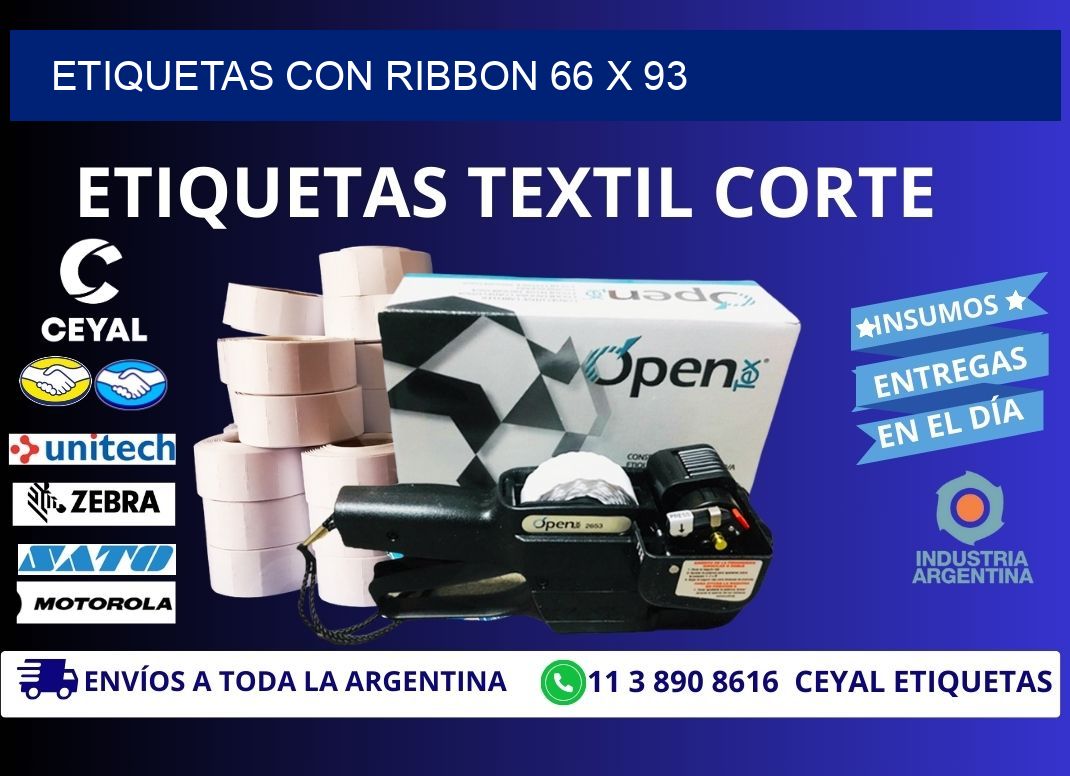 etiquetas con ribbon 66 x 93