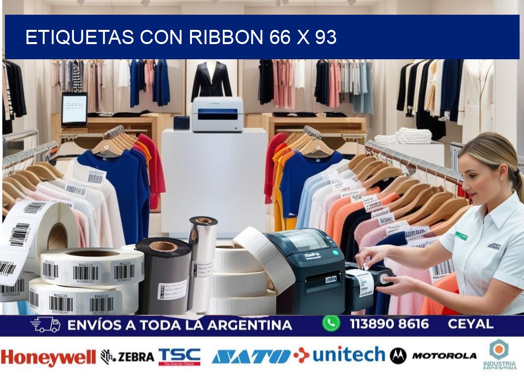 etiquetas con ribbon 66 x 93