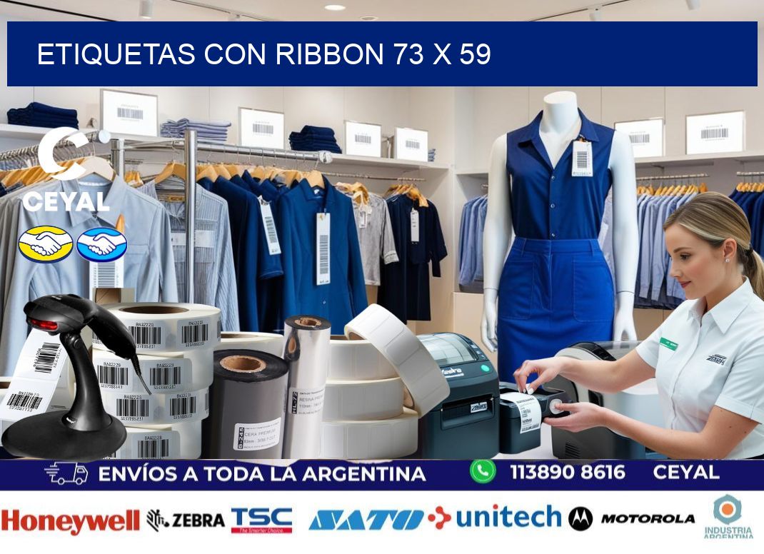 etiquetas con ribbon 73 x 59