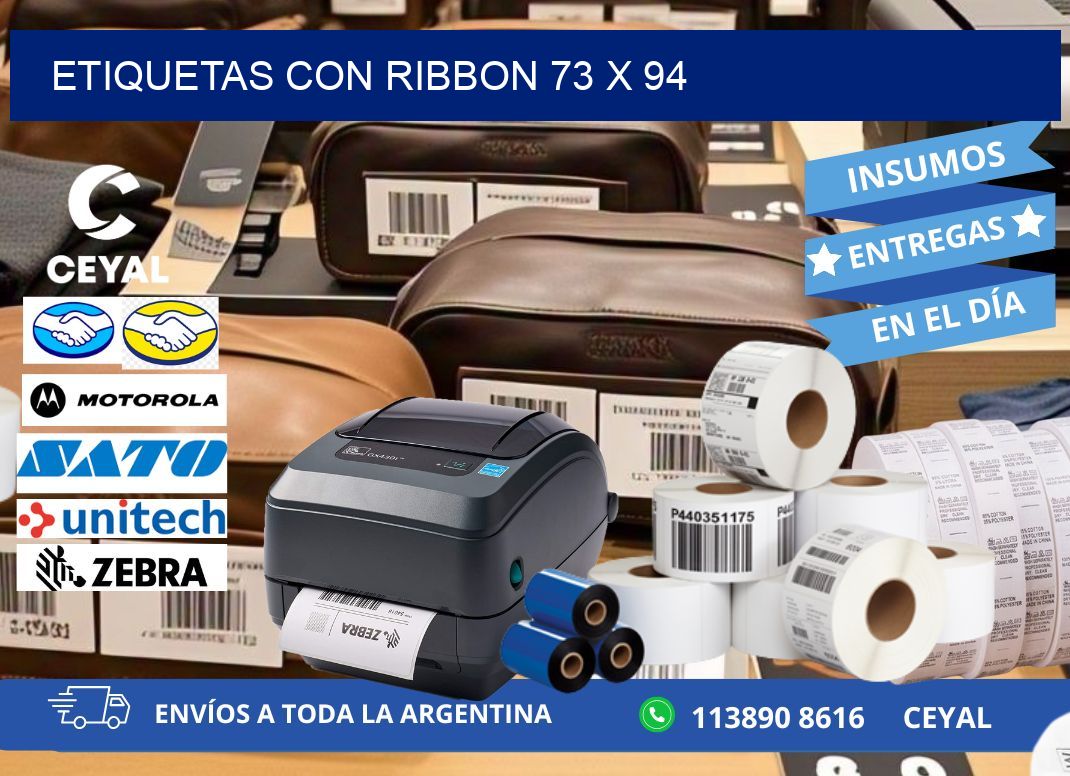 etiquetas con ribbon 73 x 94