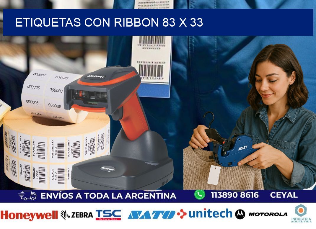etiquetas con ribbon 83 x 33