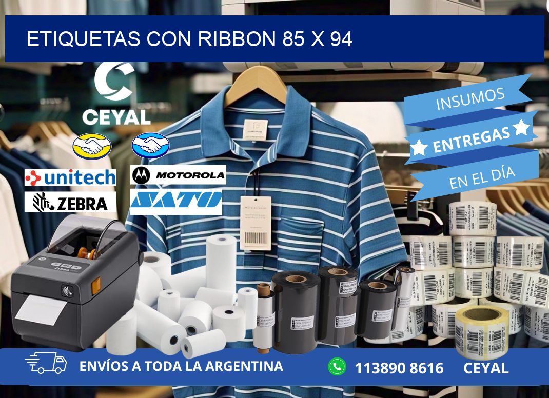 etiquetas con ribbon 85 x 94