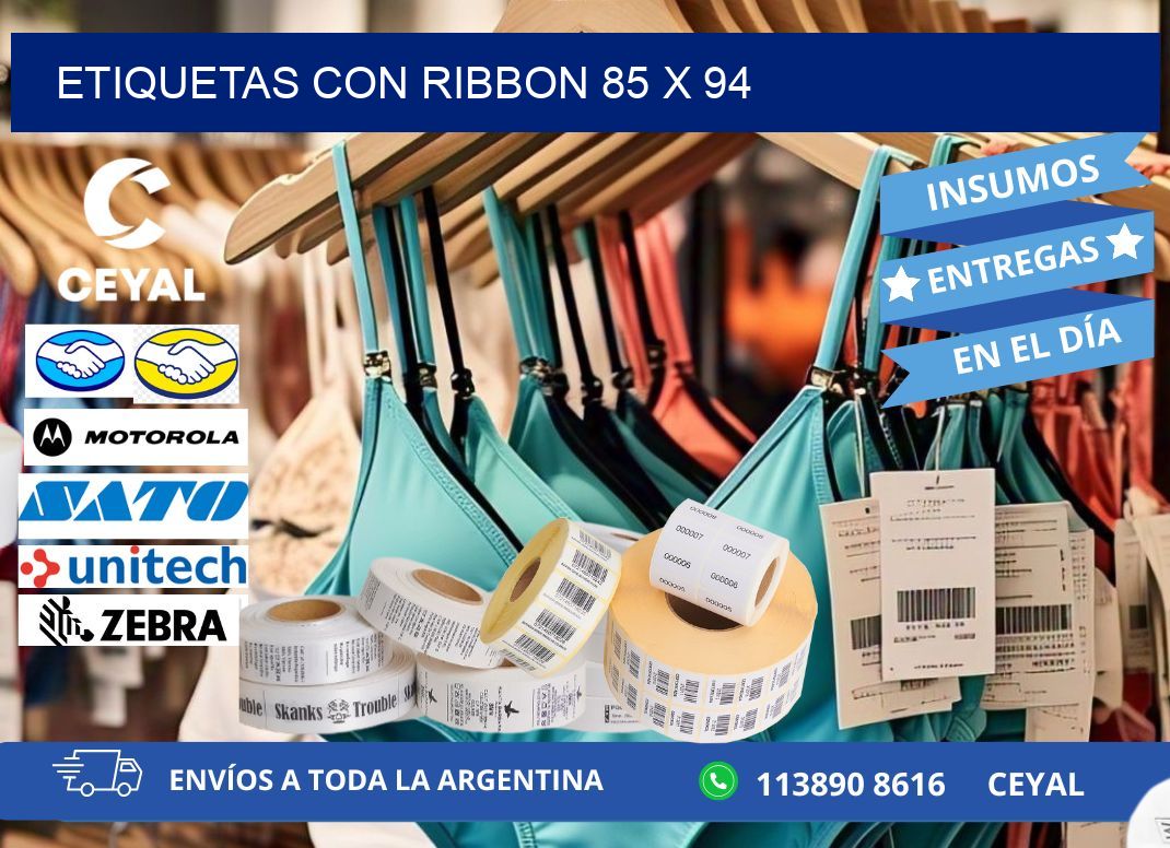etiquetas con ribbon 85 x 94