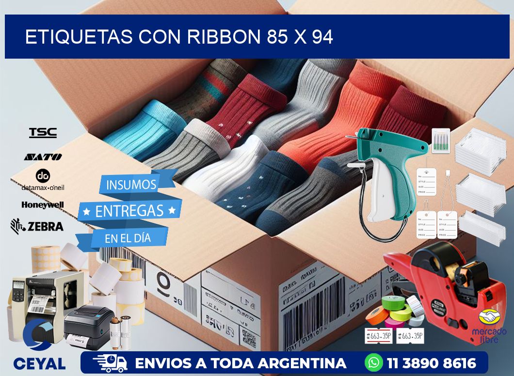 etiquetas con ribbon 85 x 94