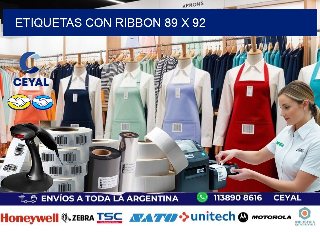 etiquetas con ribbon 89 x 92