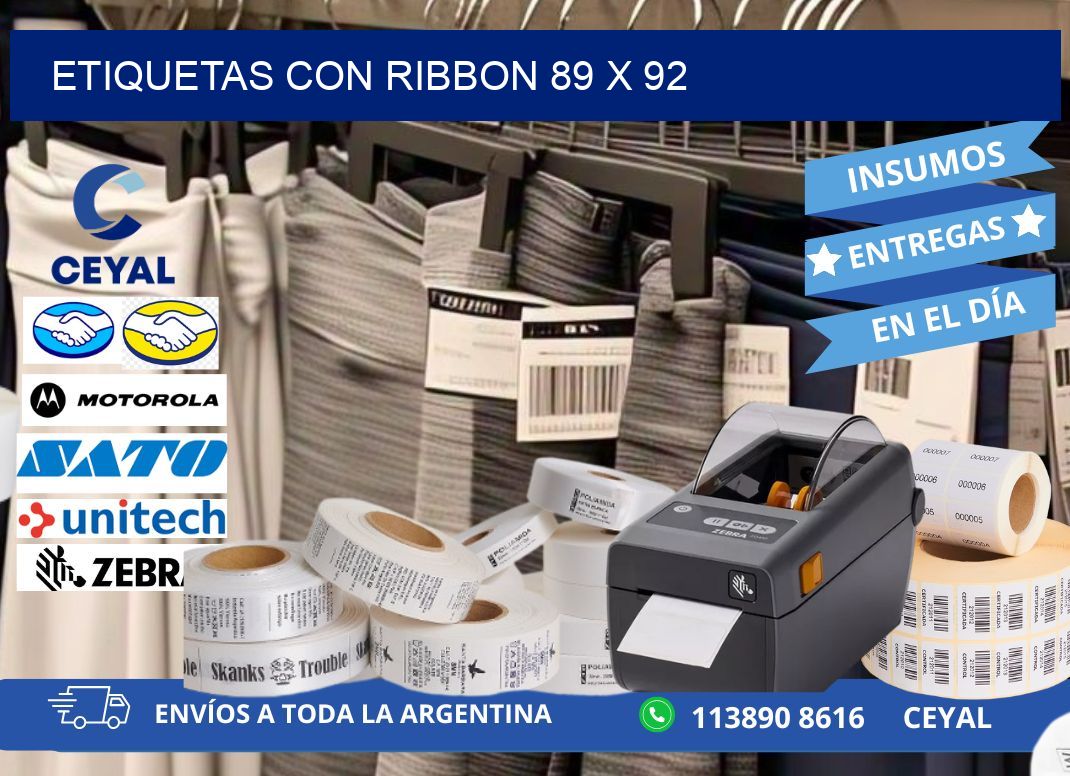 etiquetas con ribbon 89 x 92
