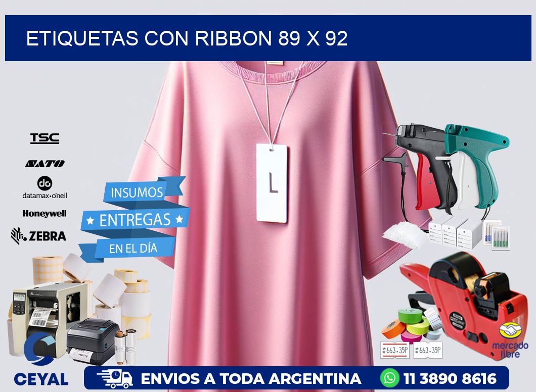 etiquetas con ribbon 89 x 92