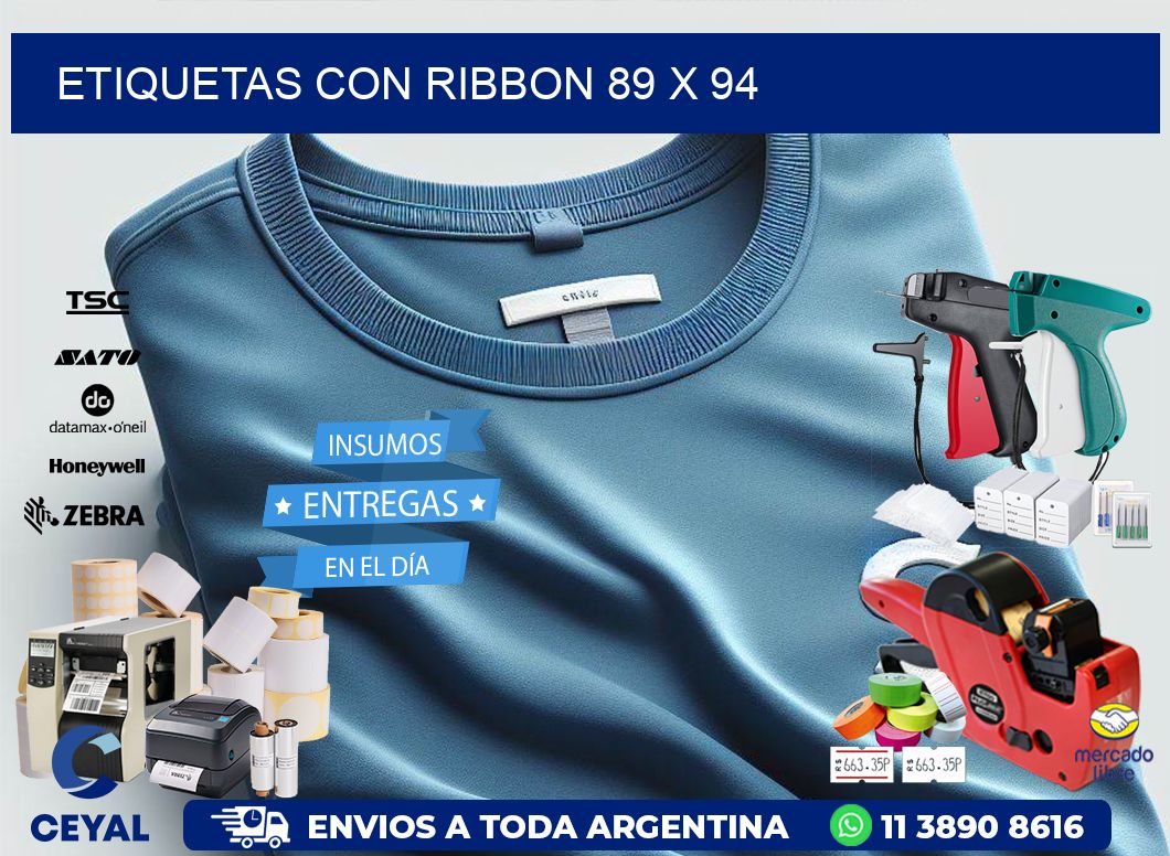 etiquetas con ribbon 89 x 94