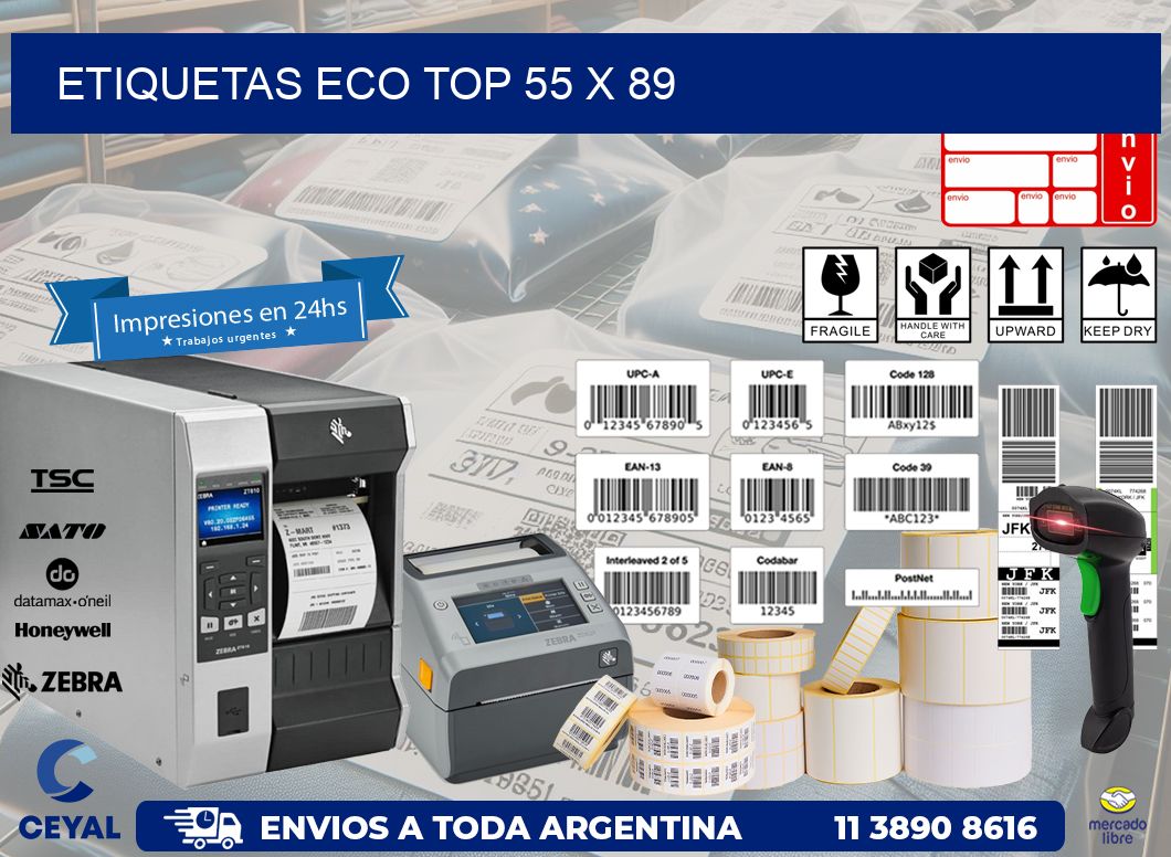 etiquetas eco top 55 x 89