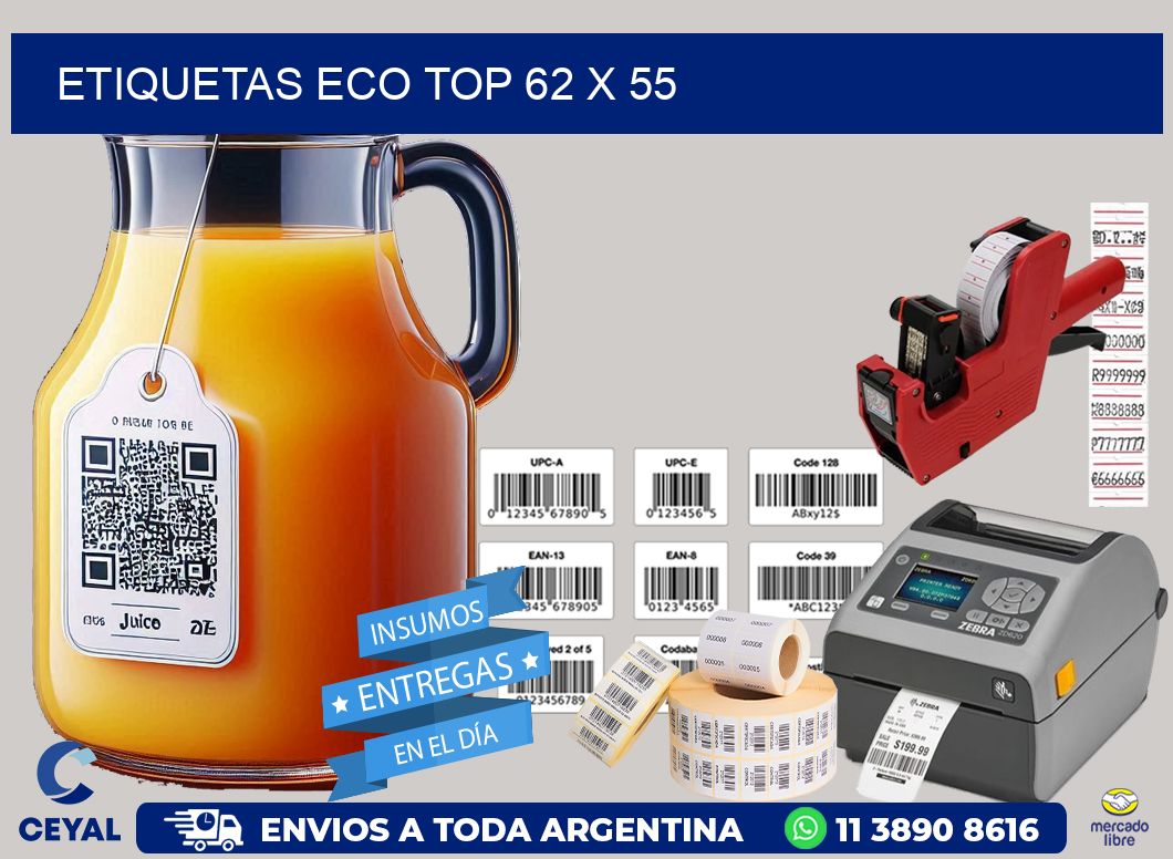 etiquetas eco top 62 x 55