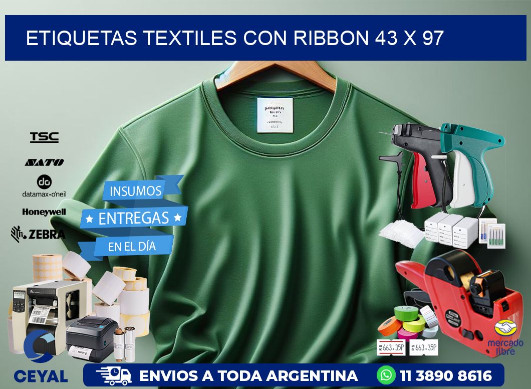 etiquetas textiles con ribbon 43 x 97