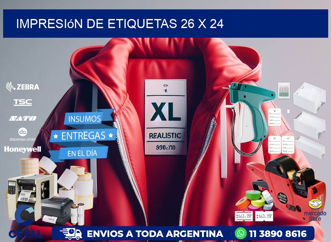 impresión de etiquetas 26 x 24