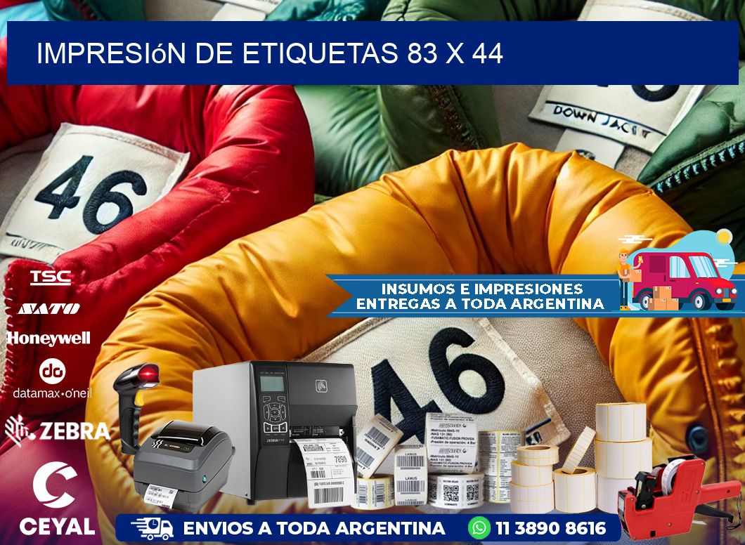 impresión de etiquetas 83 x 44