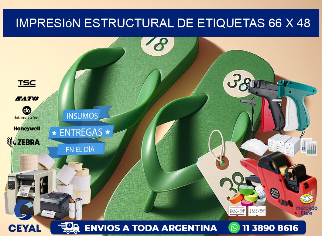 impresión estructural de etiquetas 66 x 48