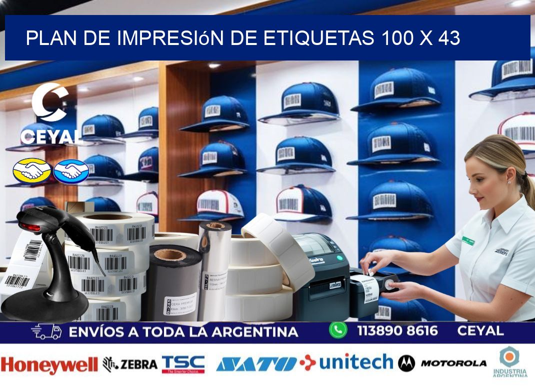 plan de impresión de etiquetas 100 x 43