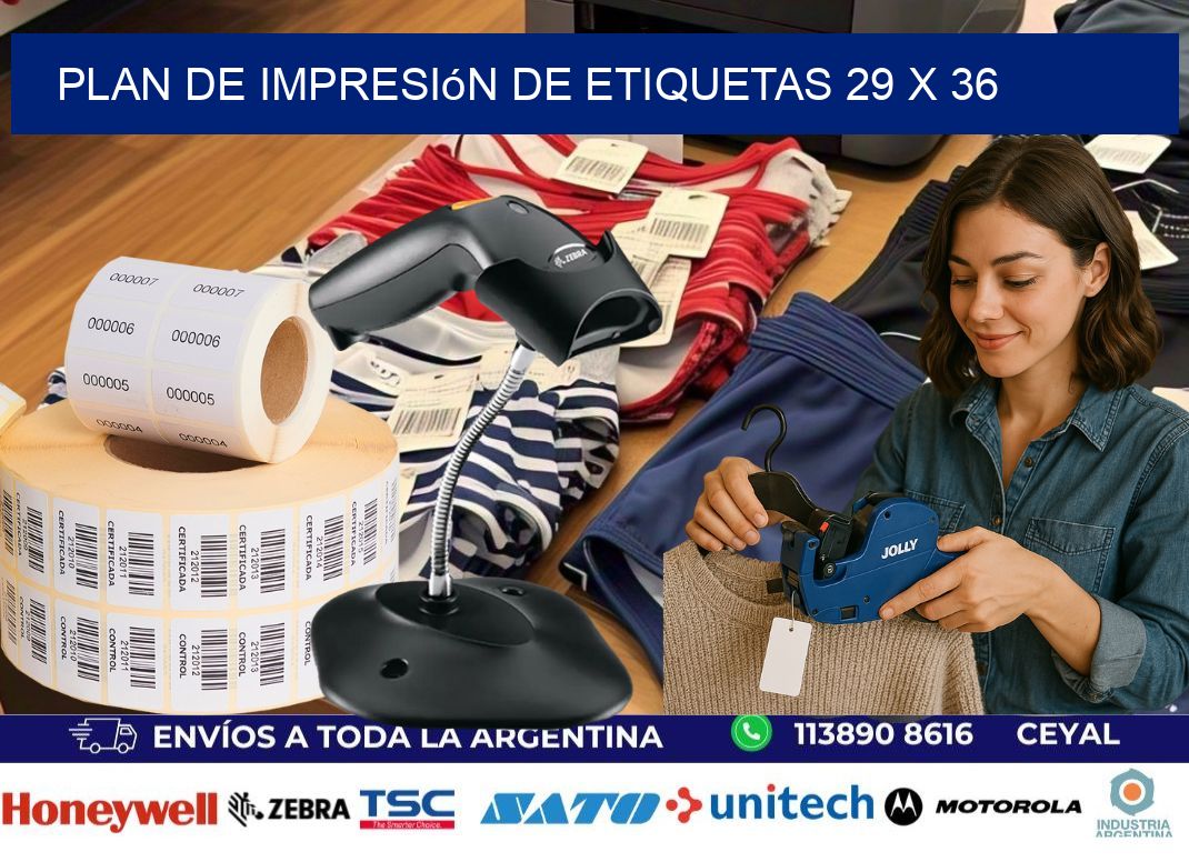 plan de impresión de etiquetas 29 x 36
