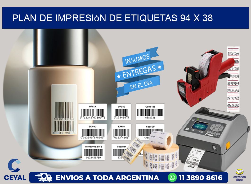 plan de impresión de etiquetas 94 x 38