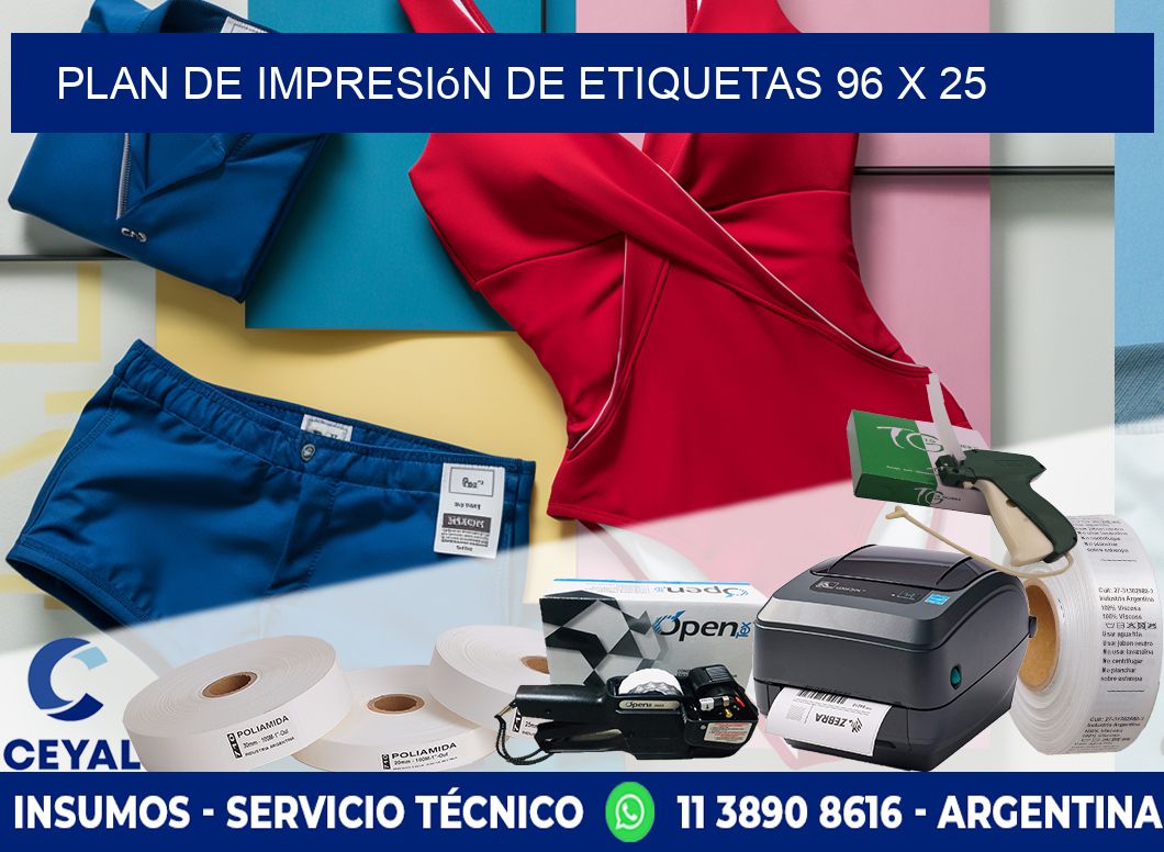 plan de impresión de etiquetas 96 x 25
