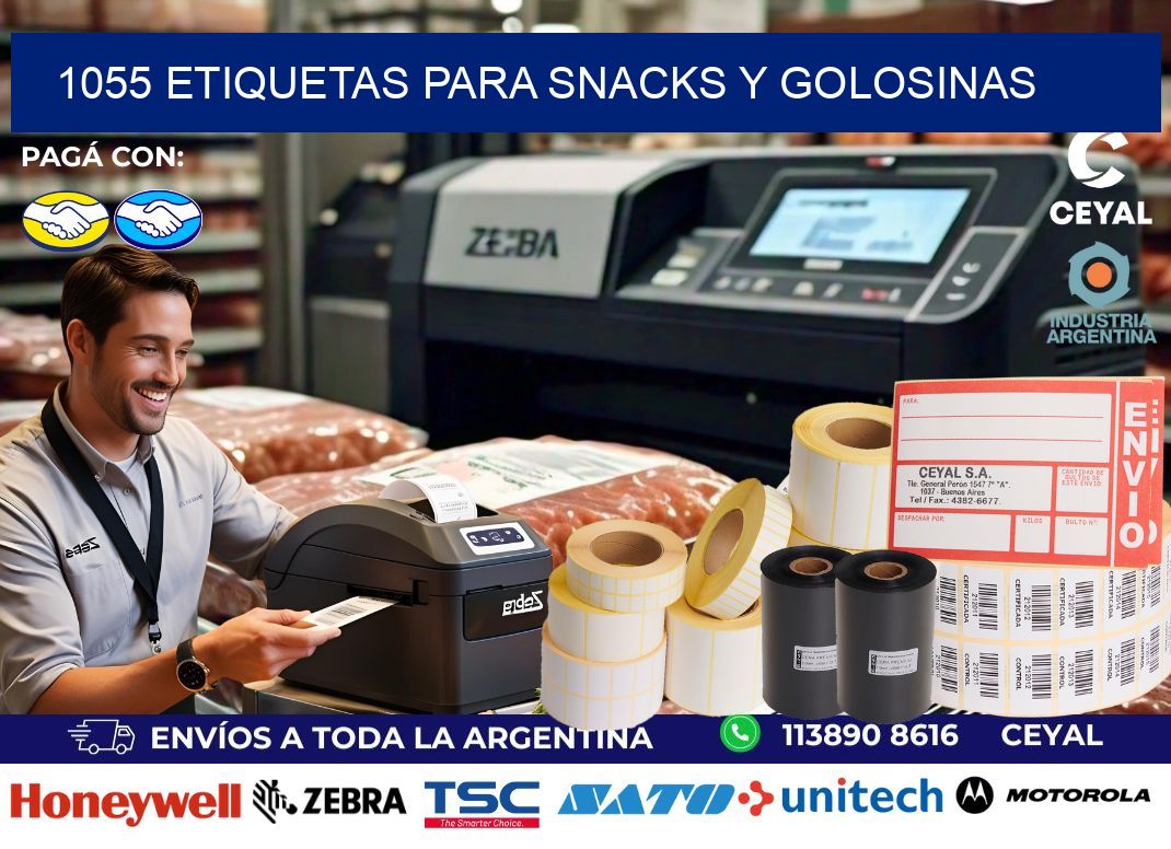 1055 Etiquetas para snacks y golosinas