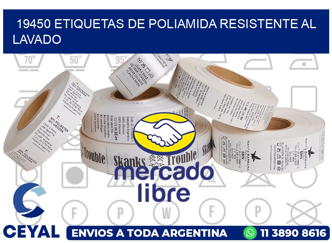 19450 Etiquetas de poliamida resistente al lavado