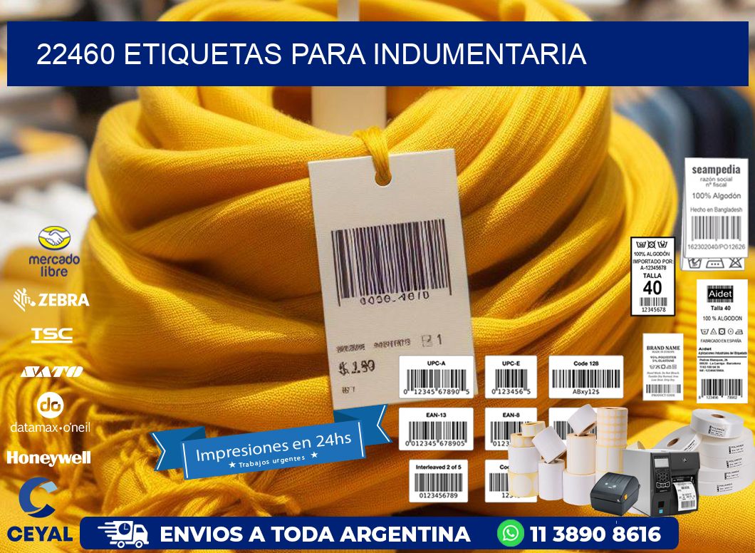 22460 Etiquetas para indumentaria