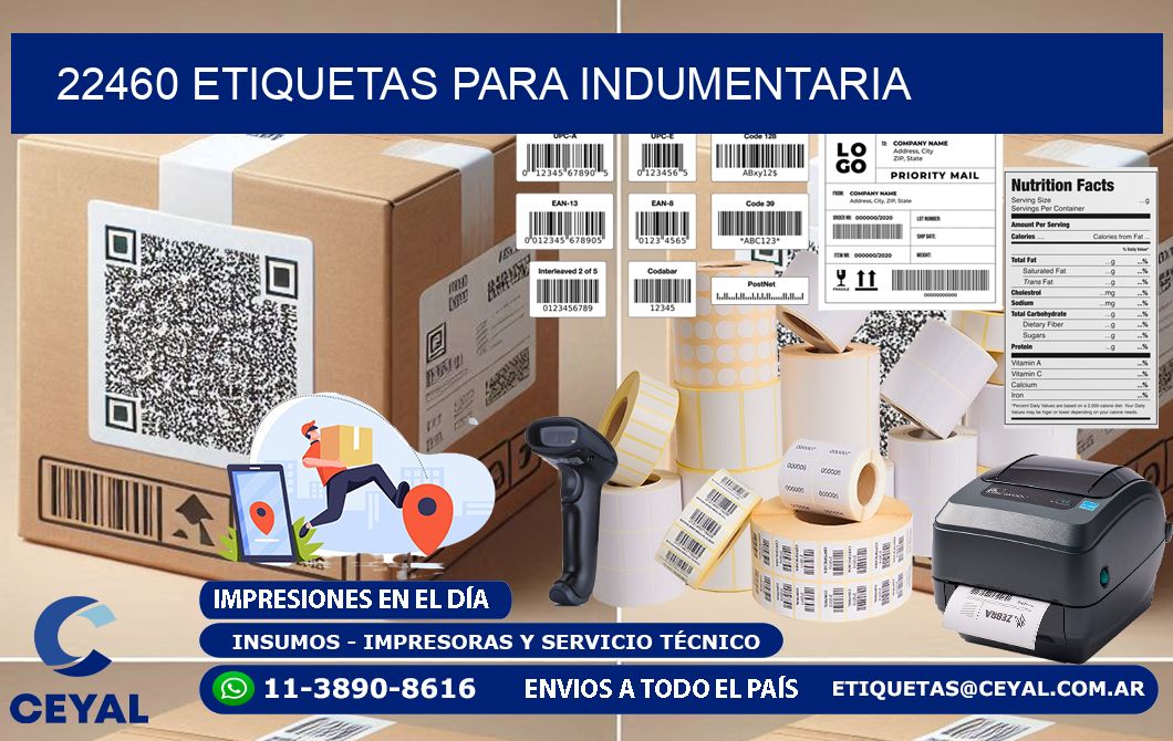 22460 Etiquetas para indumentaria
