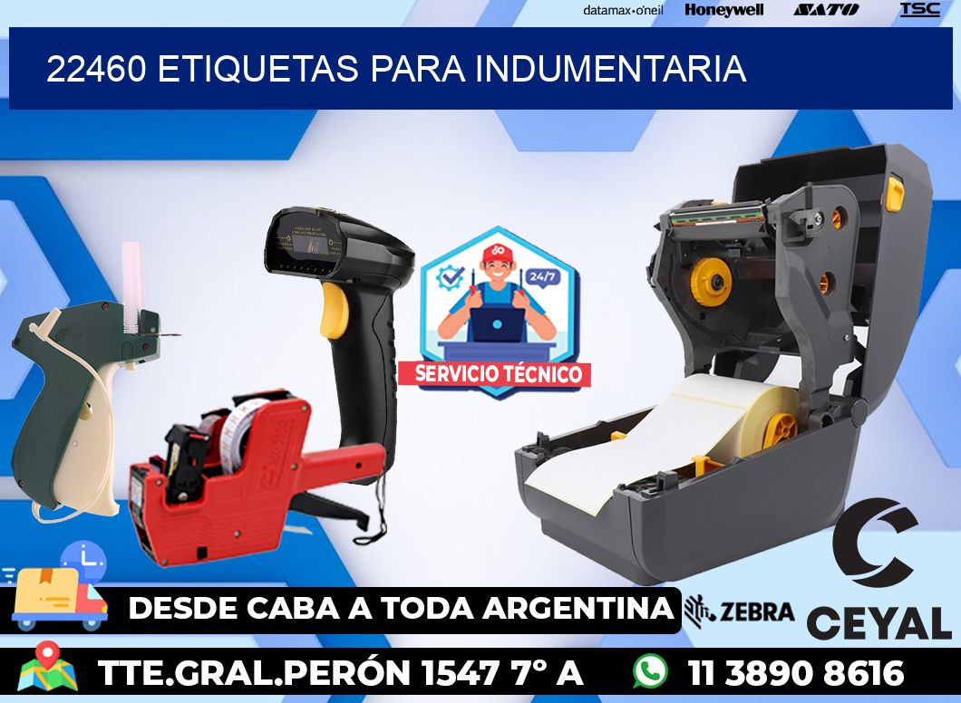 22460 Etiquetas para indumentaria