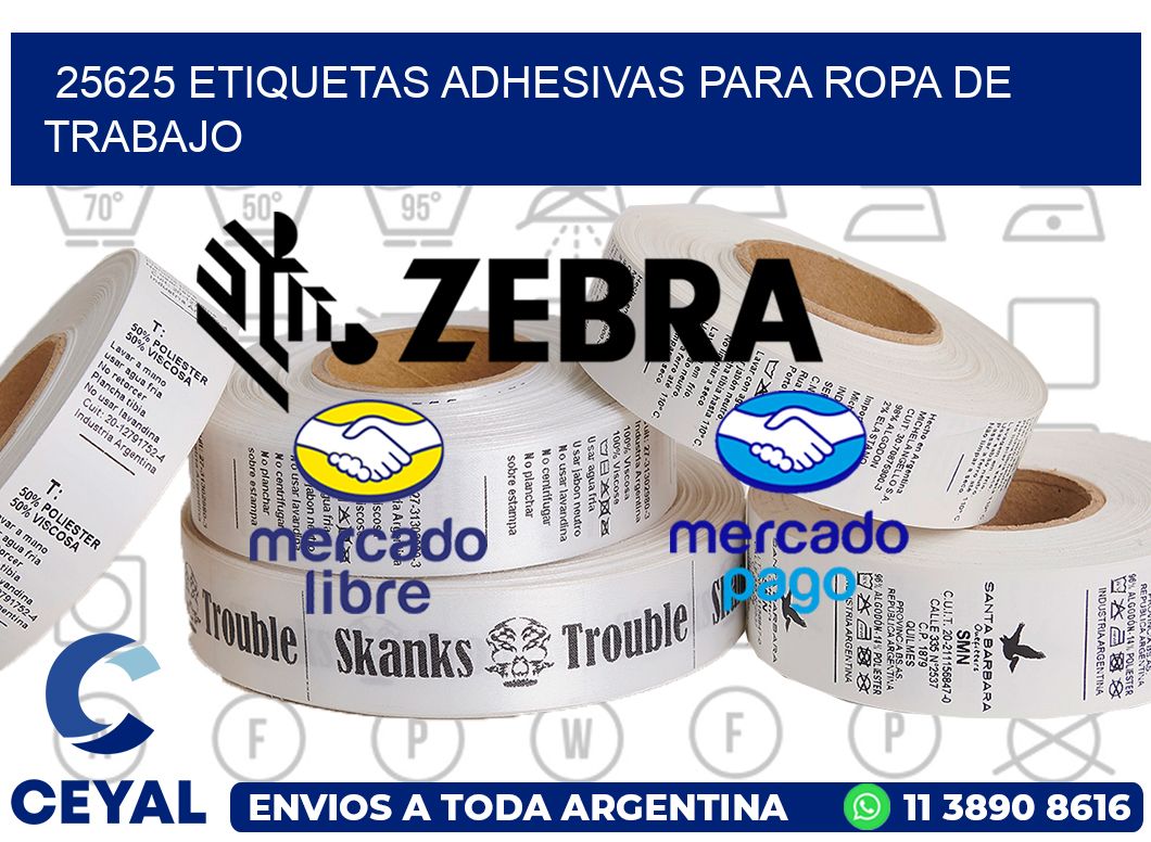 25625 Etiquetas adhesivas para ropa de trabajo