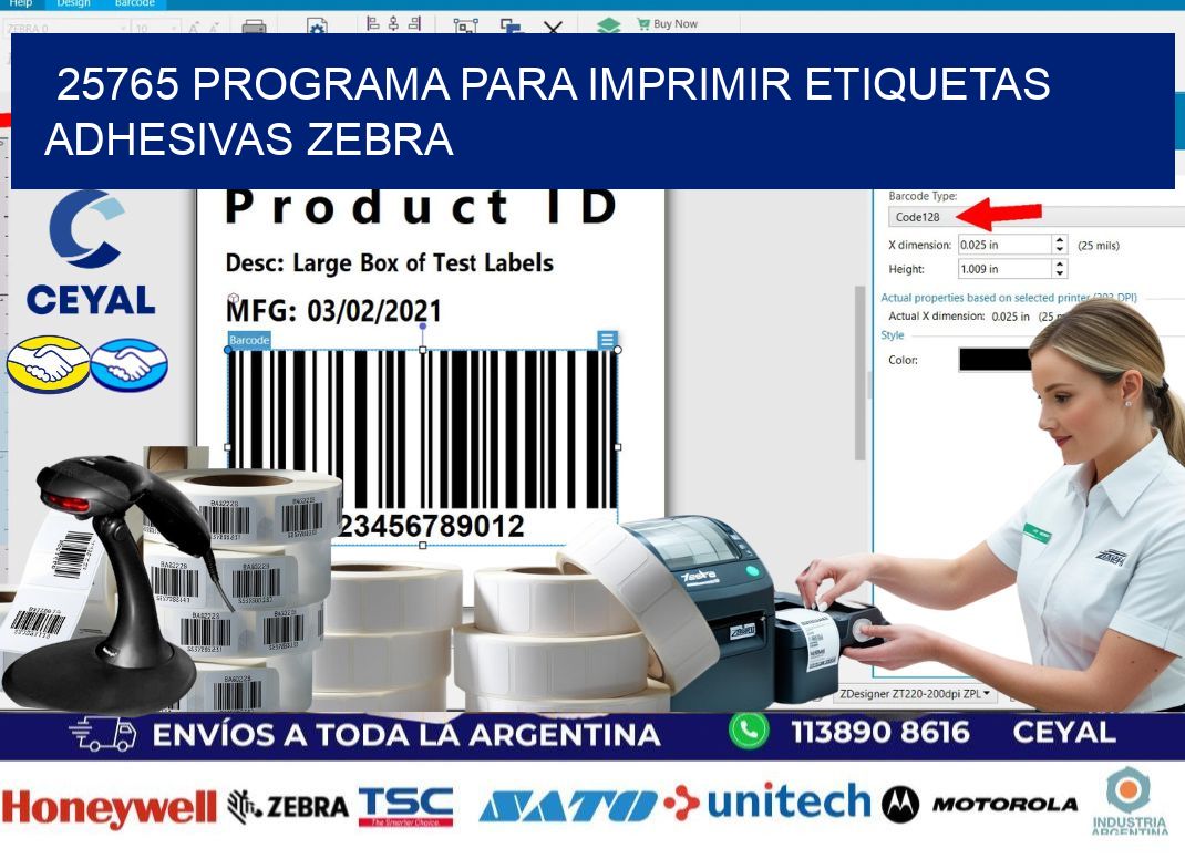 25765 Programa para imprimir etiquetas adhesivas zebra