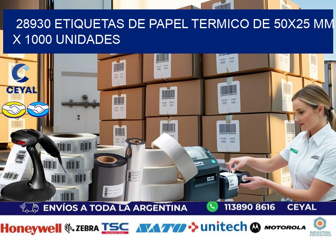 28930 Etiquetas De Papel Termico De 50x25 Mm X 1000 Unidades