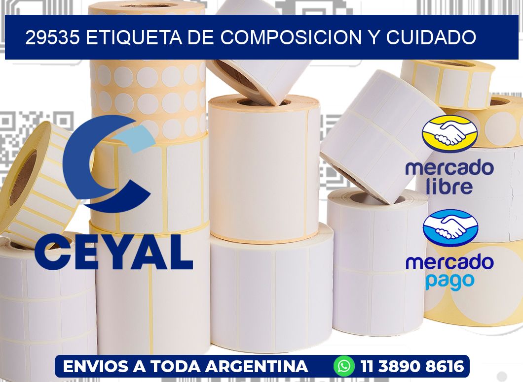 29535 etiqueta de composicion y cuidado