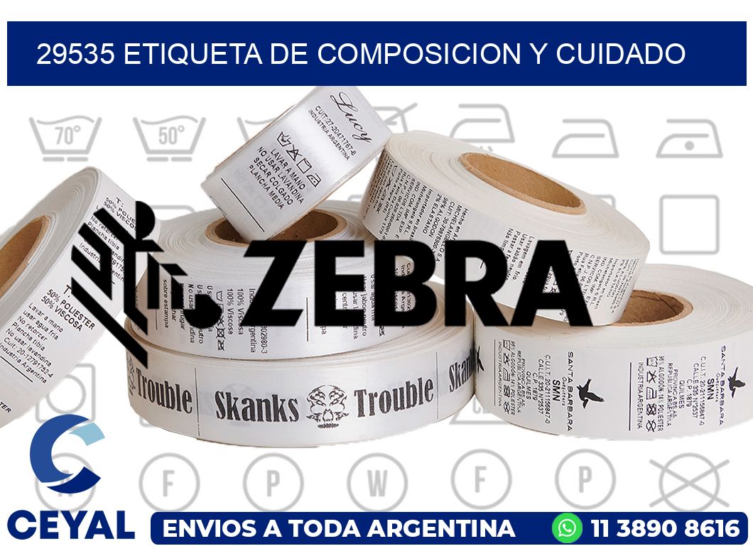 29535 etiqueta de composicion y cuidado