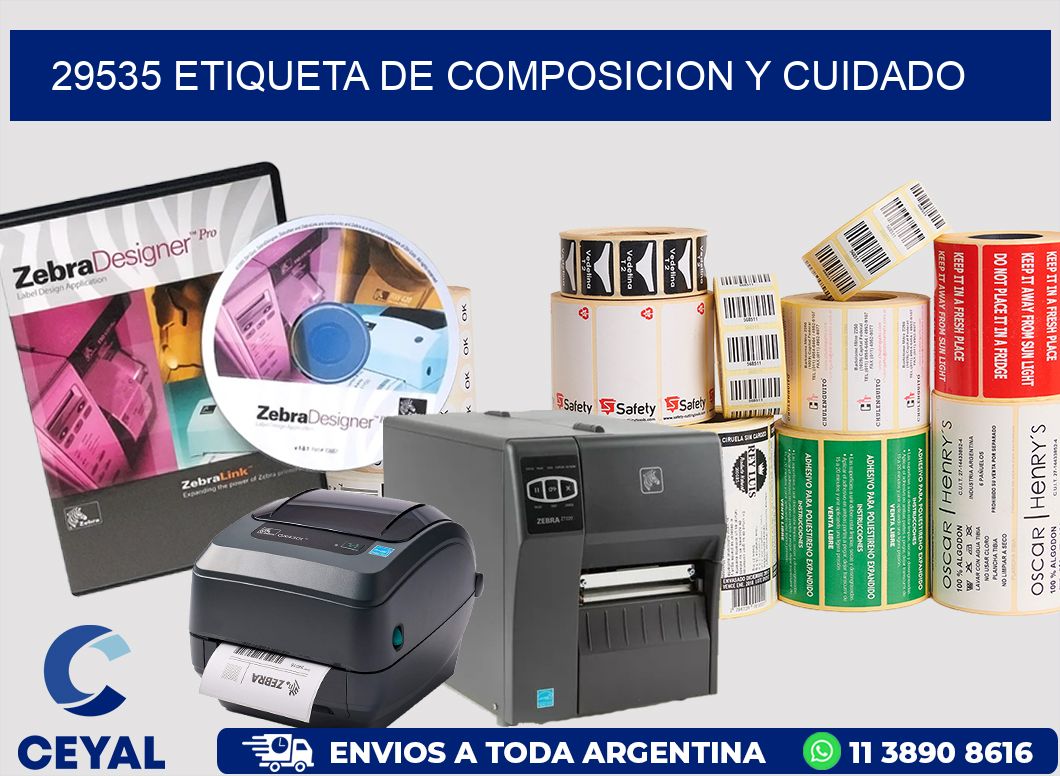 29535 etiqueta de composicion y cuidado