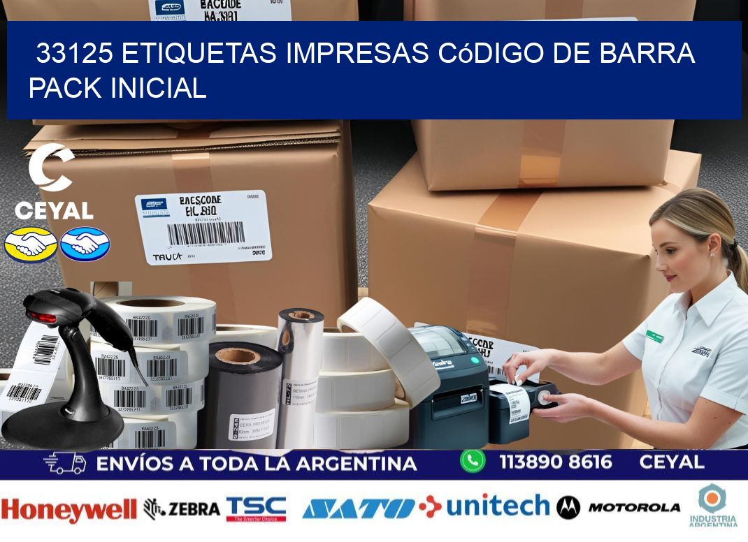 33125 Etiquetas Impresas código De Barra Pack Inicial