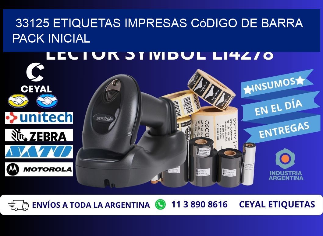 33125 Etiquetas Impresas código De Barra Pack Inicial