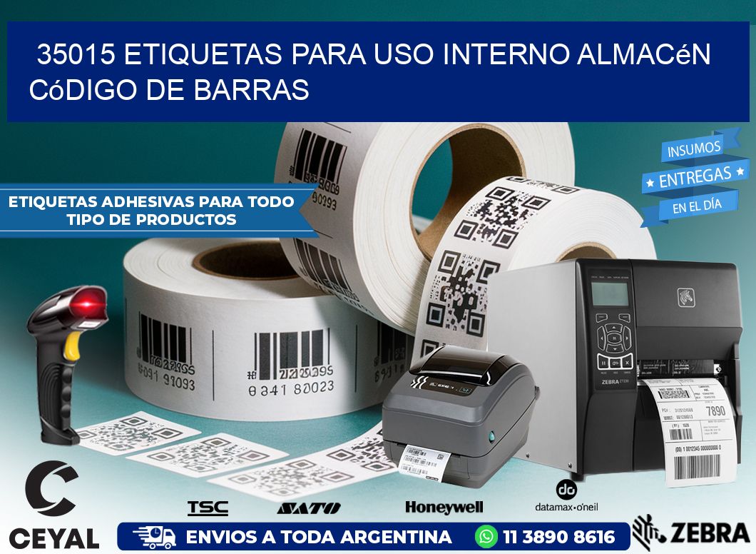 35015 etiquetas para uso interno almacén código de barras