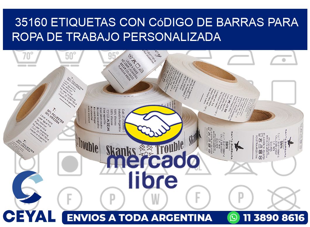35160 Etiquetas con código de barras para ropa de trabajo personalizada