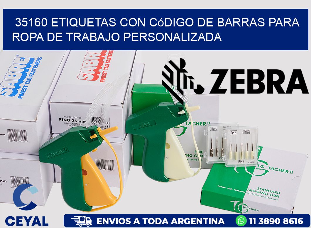 35160 Etiquetas con código de barras para ropa de trabajo personalizada