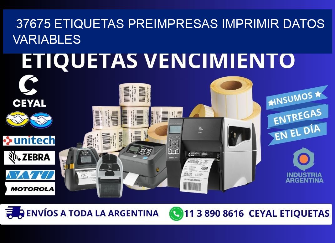 37675 Etiquetas preimpresas imprimir datos variables